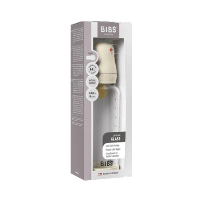 BIBs Glass Baby Bottle - 240ml - Ivory
