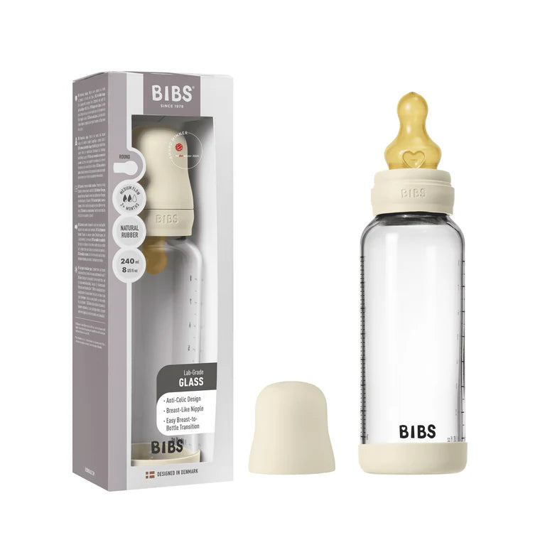 BIBs Glass Baby Bottle - 240ml - Ivory