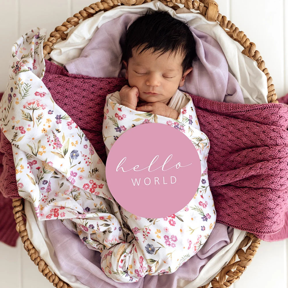Snuggle Hunny Gracie Organic Jersey Wrap & Topknot Set