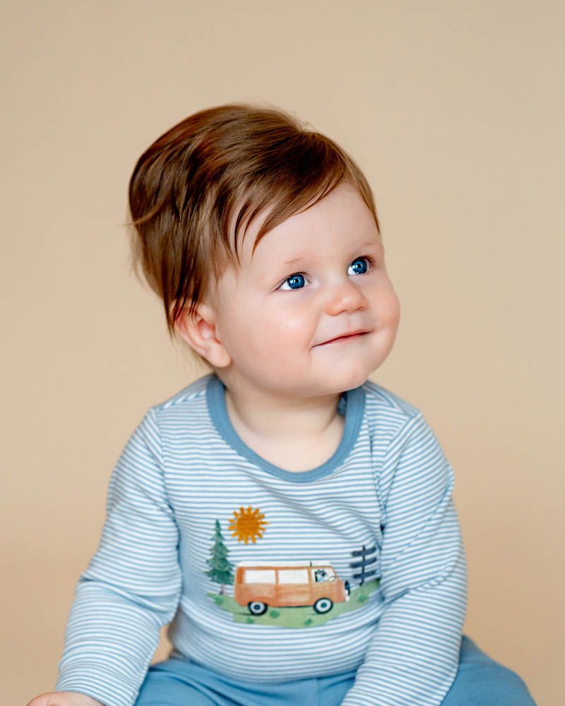 Minihaha Alvin Organic Stripe LS Bodysuit