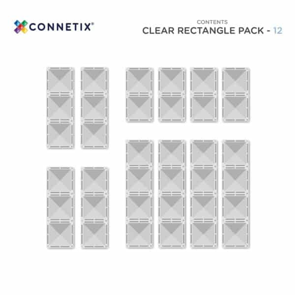 Connetix Clear Rectangle Pack 12pc