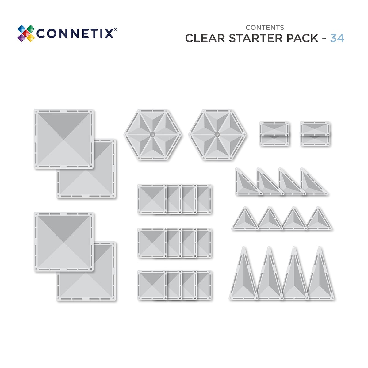 Connetix Clear Starter Pack 34pc