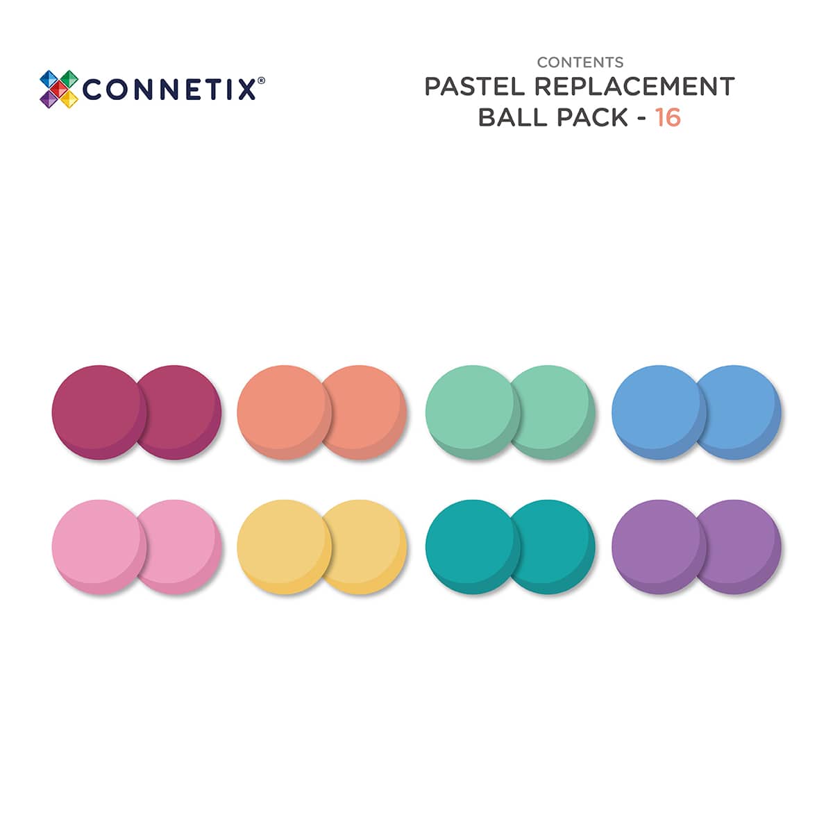 Connetix Replacement Pastel Balls 16pc