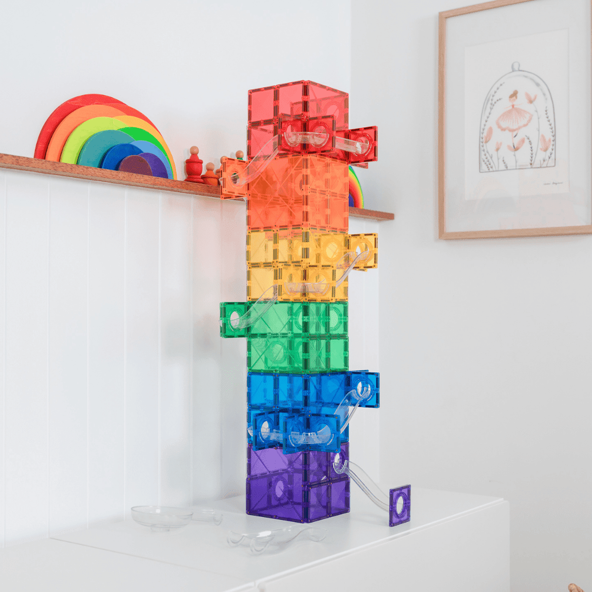 Connetix Rainbow Super Ball Run Pack - 134 pc