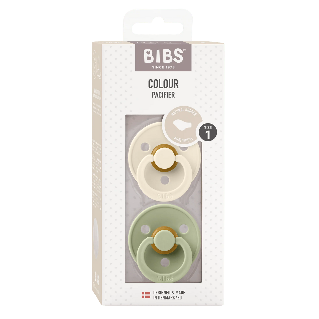 BIBS Pacifier Anatomical - Ivory/Sage