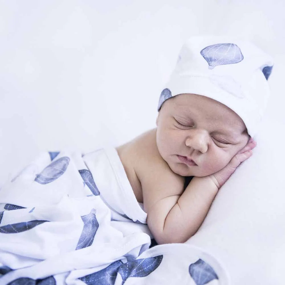 Snuggle Hunny Organic Jersey Wrap & Beanie Set - Cloud Chaser