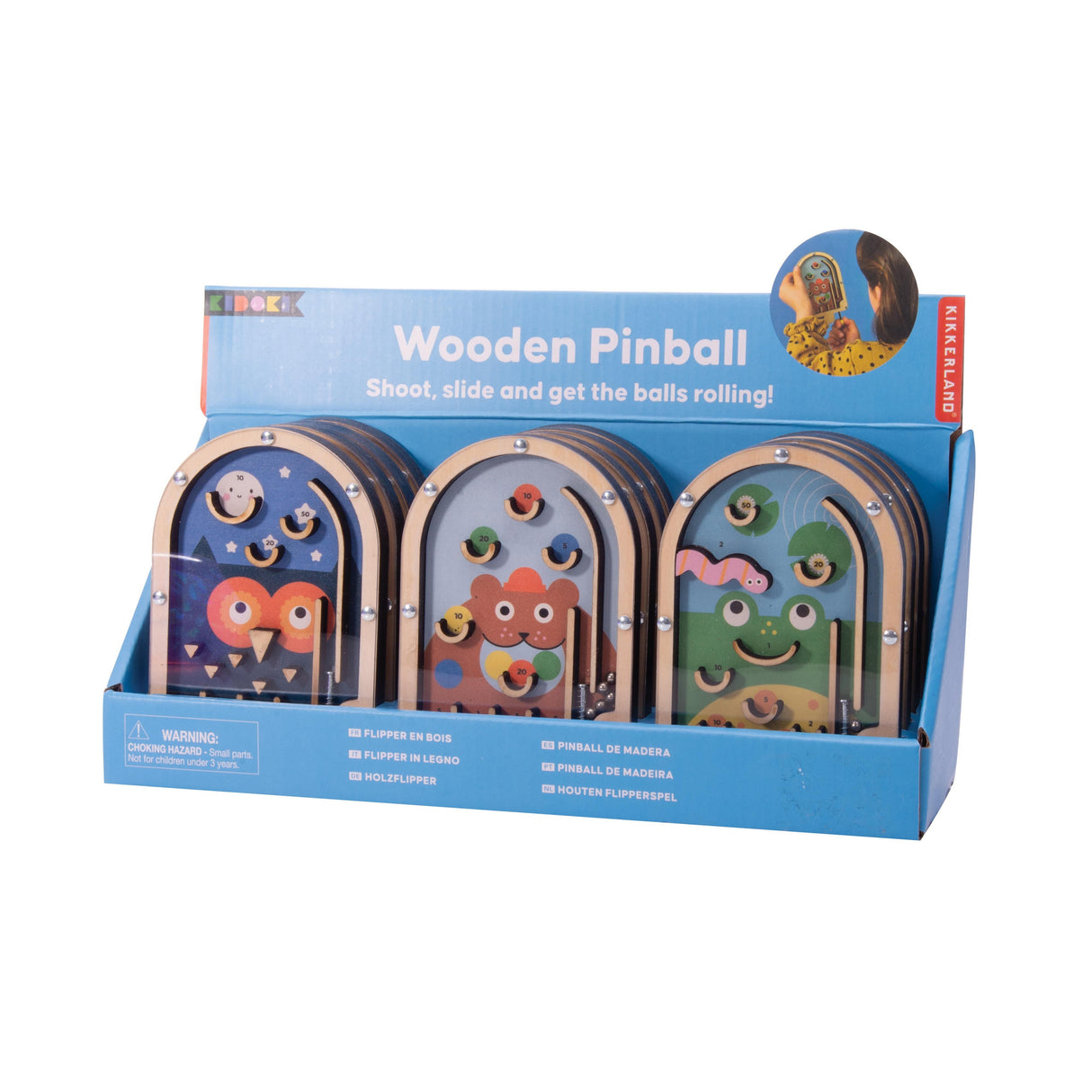 Kikkerland Kidoki Wooden Pinball