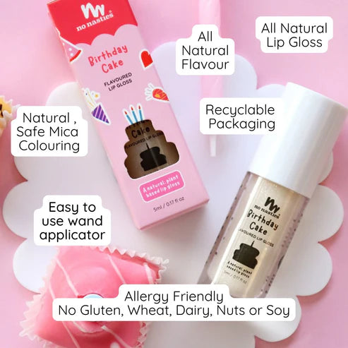 No Nasties Natural Lip Gloss Birthday Cake