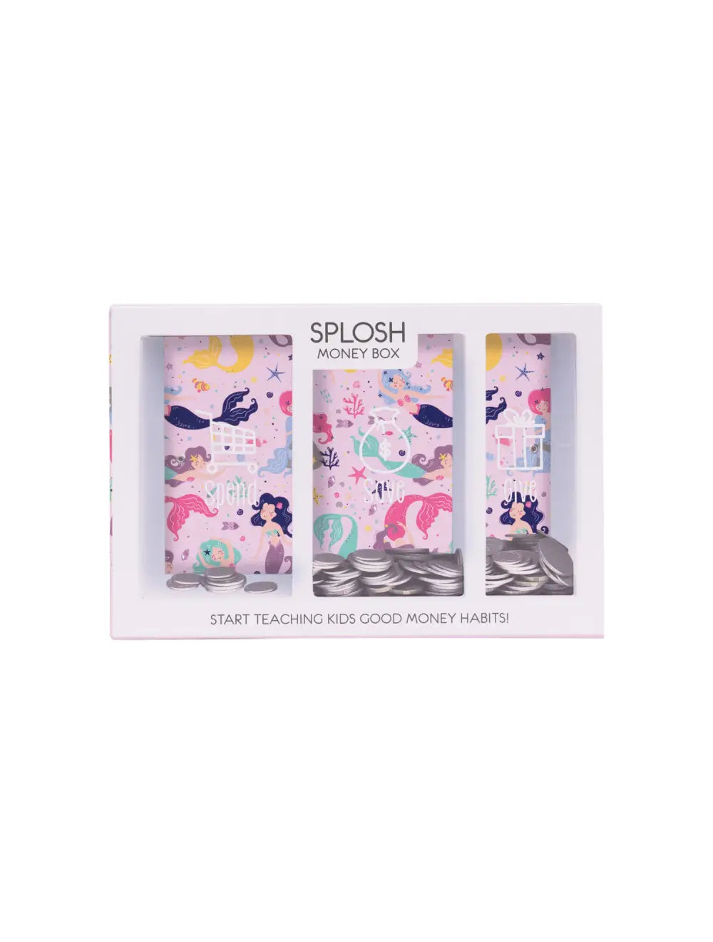 Kids Money Box - Spend Save Give - Mermaid