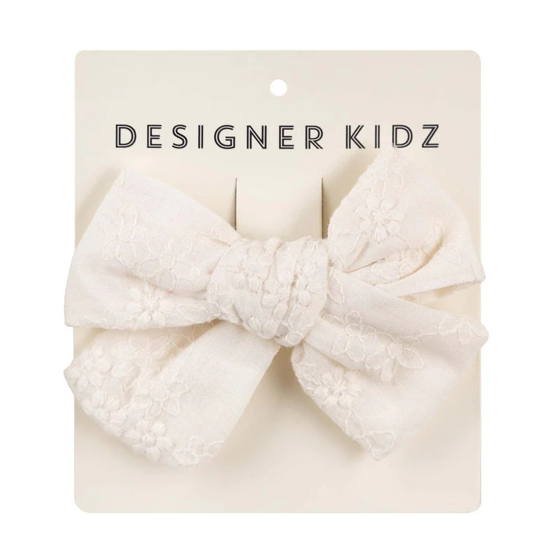 Designer Kidz Lace Hair Clip - Ecru