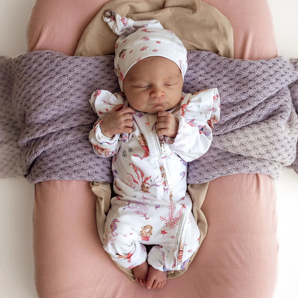 Snuggle Hunny Organic Snugglesuit Convertible Romper with Frill - Mermaid