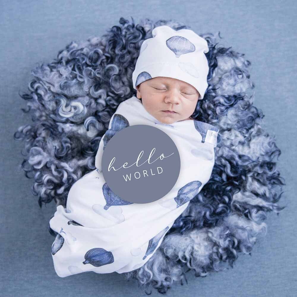 Snuggle Hunny Milestone Cards - Cloud Chaser & Indigo