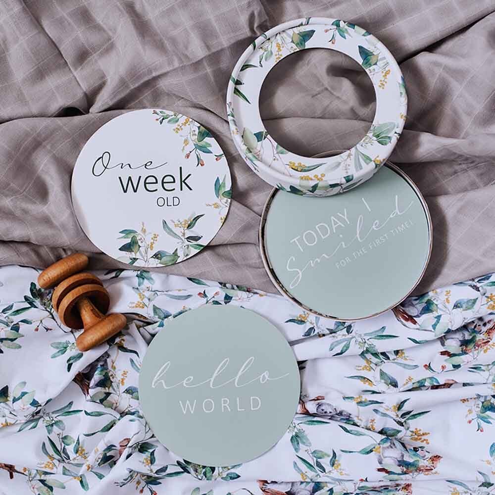 Snuggle Hunny Milestone Cards - Eucalypt & Sage