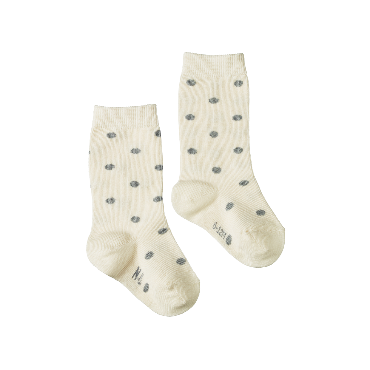Nature Baby Organic Cotton Socks - Grey Polka Dot