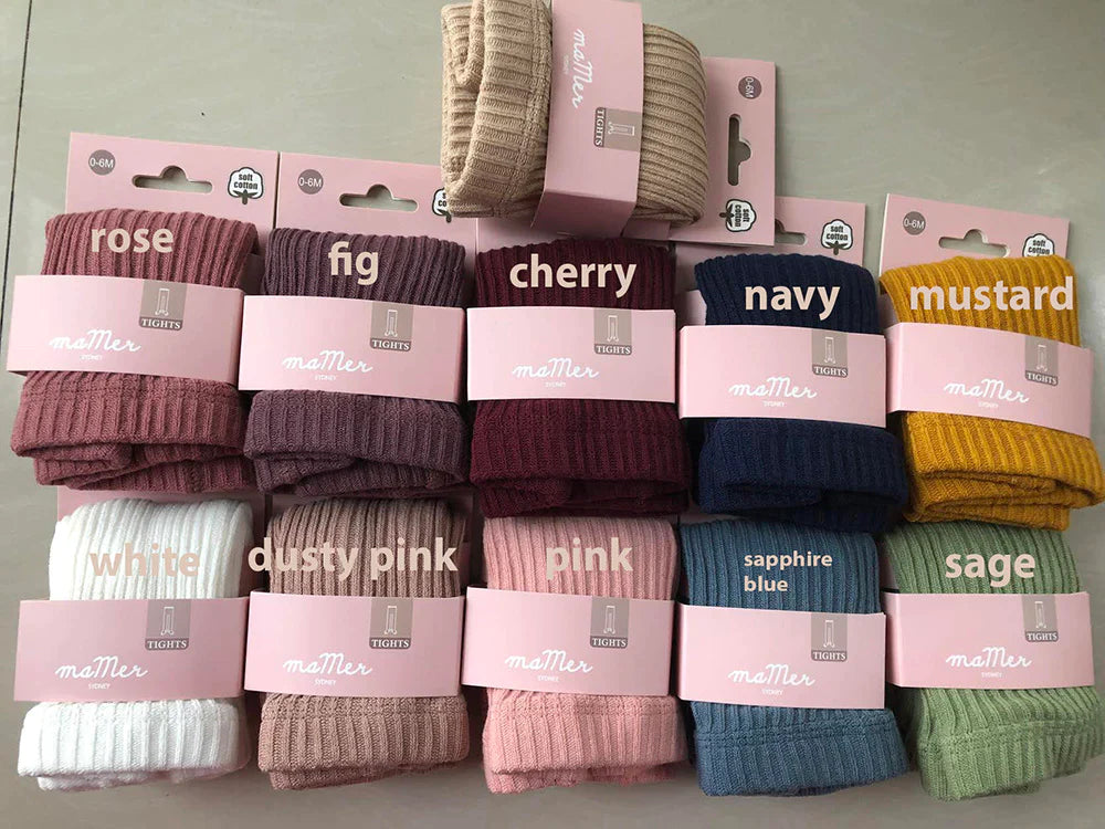 Mamer Classic cotton ribbed Tights - Pink