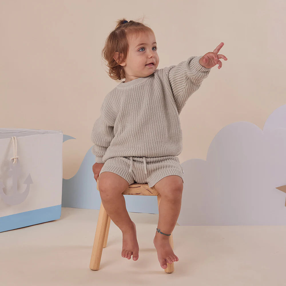 Snuggle Hunny Oversized Cotton Knit Jumper - Pistachio