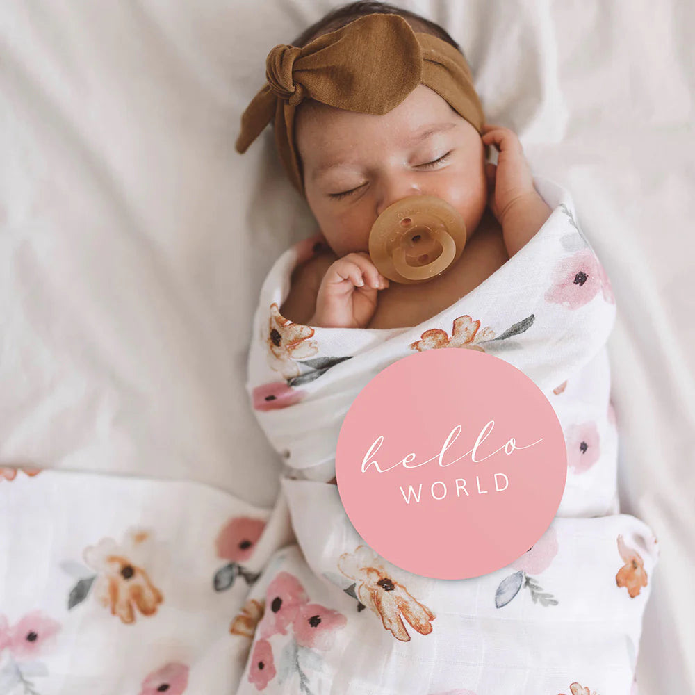 Snuggle Hunny Reversible Milestone Cards - Poppy + Blush Pink