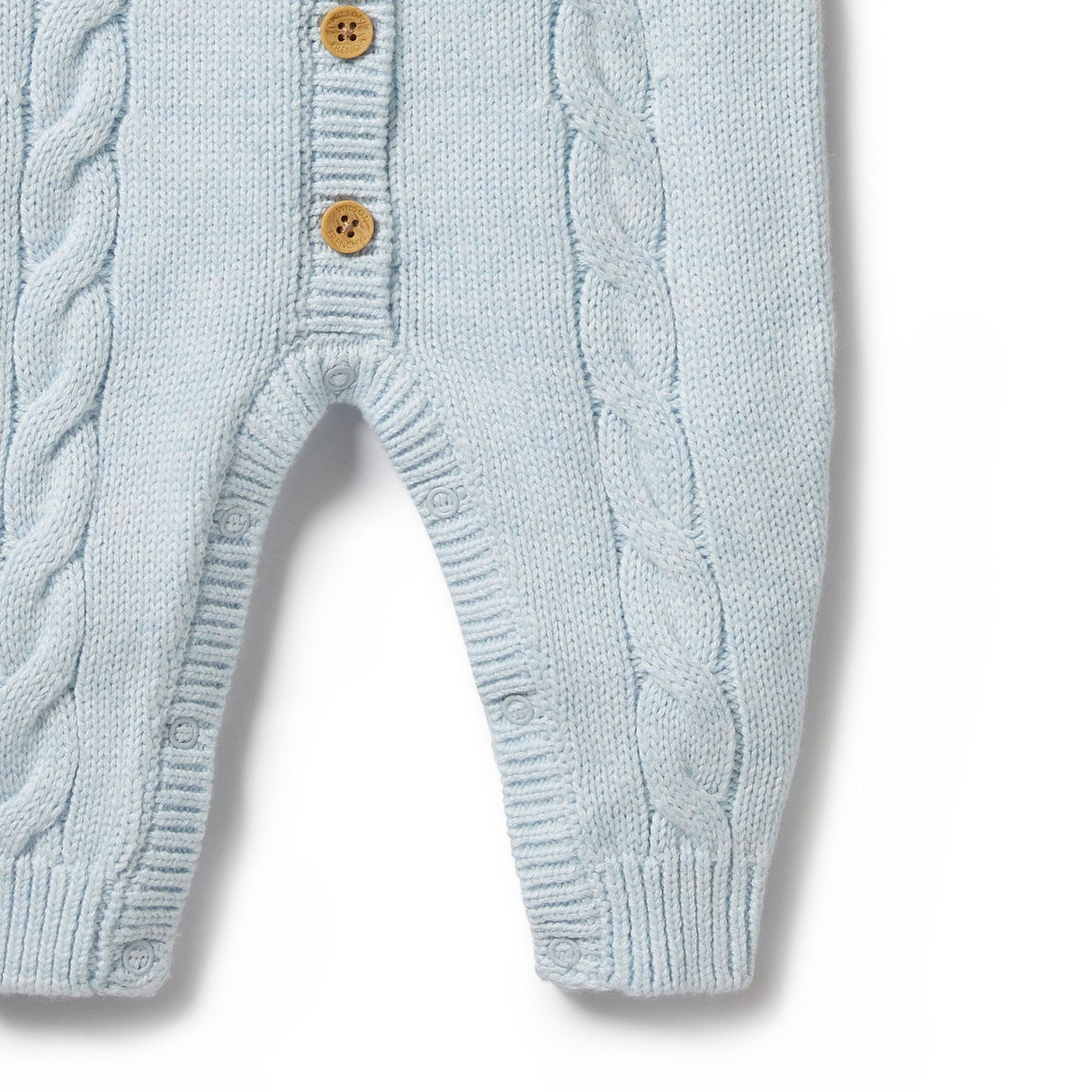 Wilson + Frenchy Knitted Cable Growsuit - Bluebell Fleck