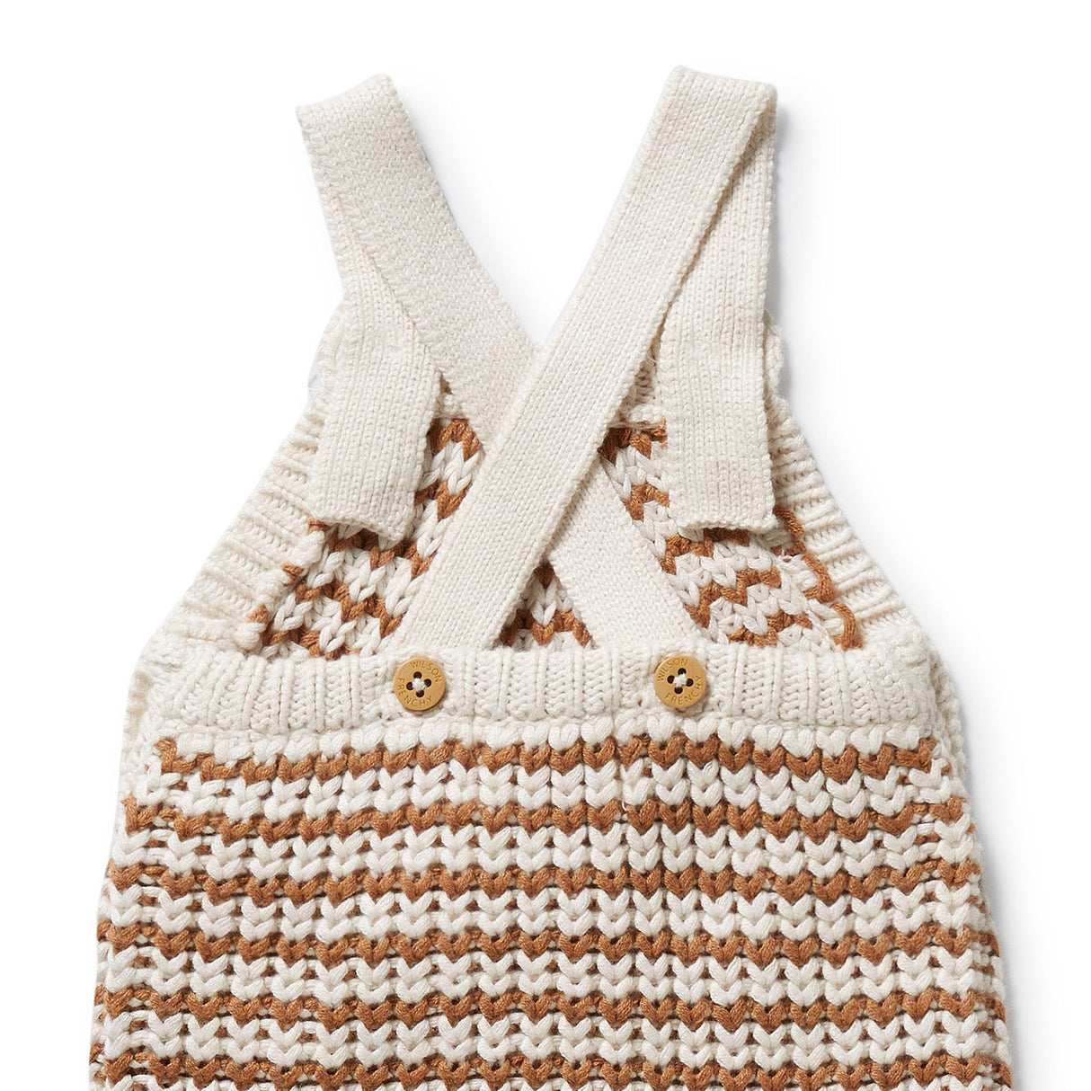 Wilson + Frenchy Organic Knitted Overall - Cinnamon Stripe
