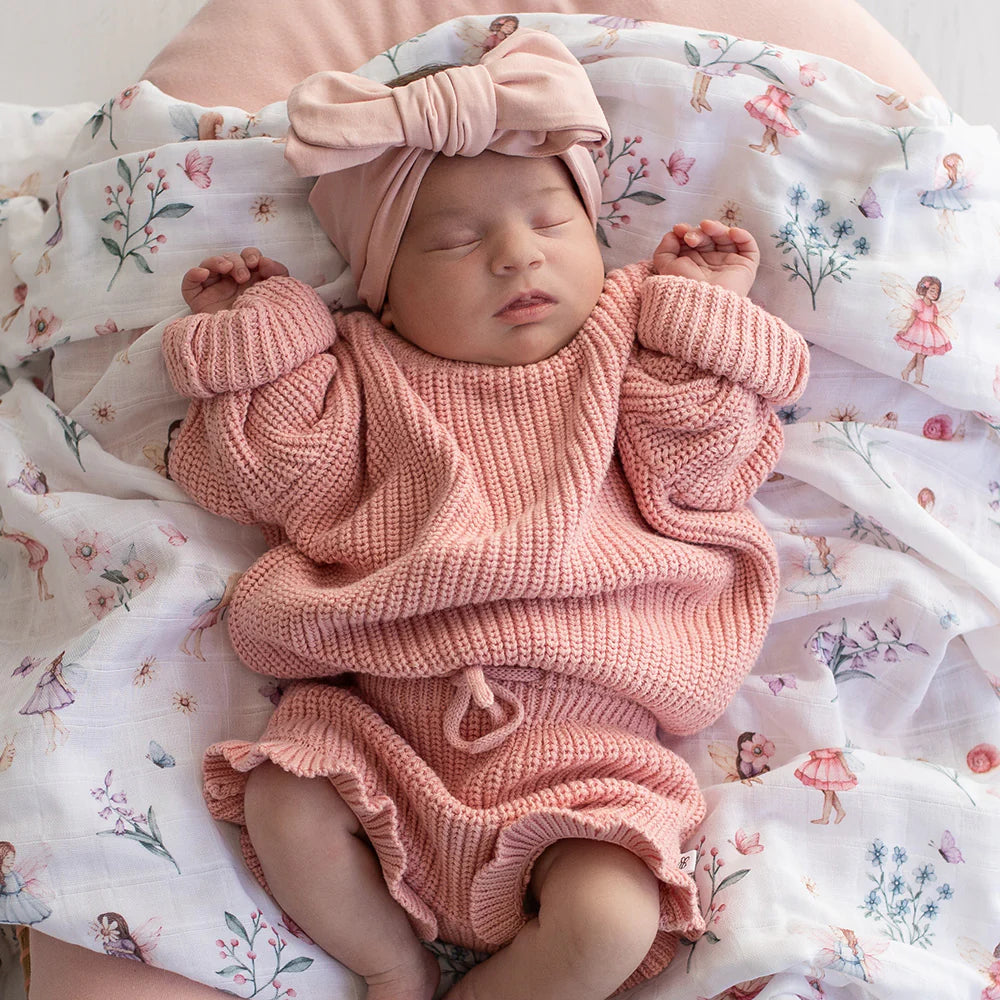 Snuggle Hunny Oversized Cotton Knit Jumper - Rosa