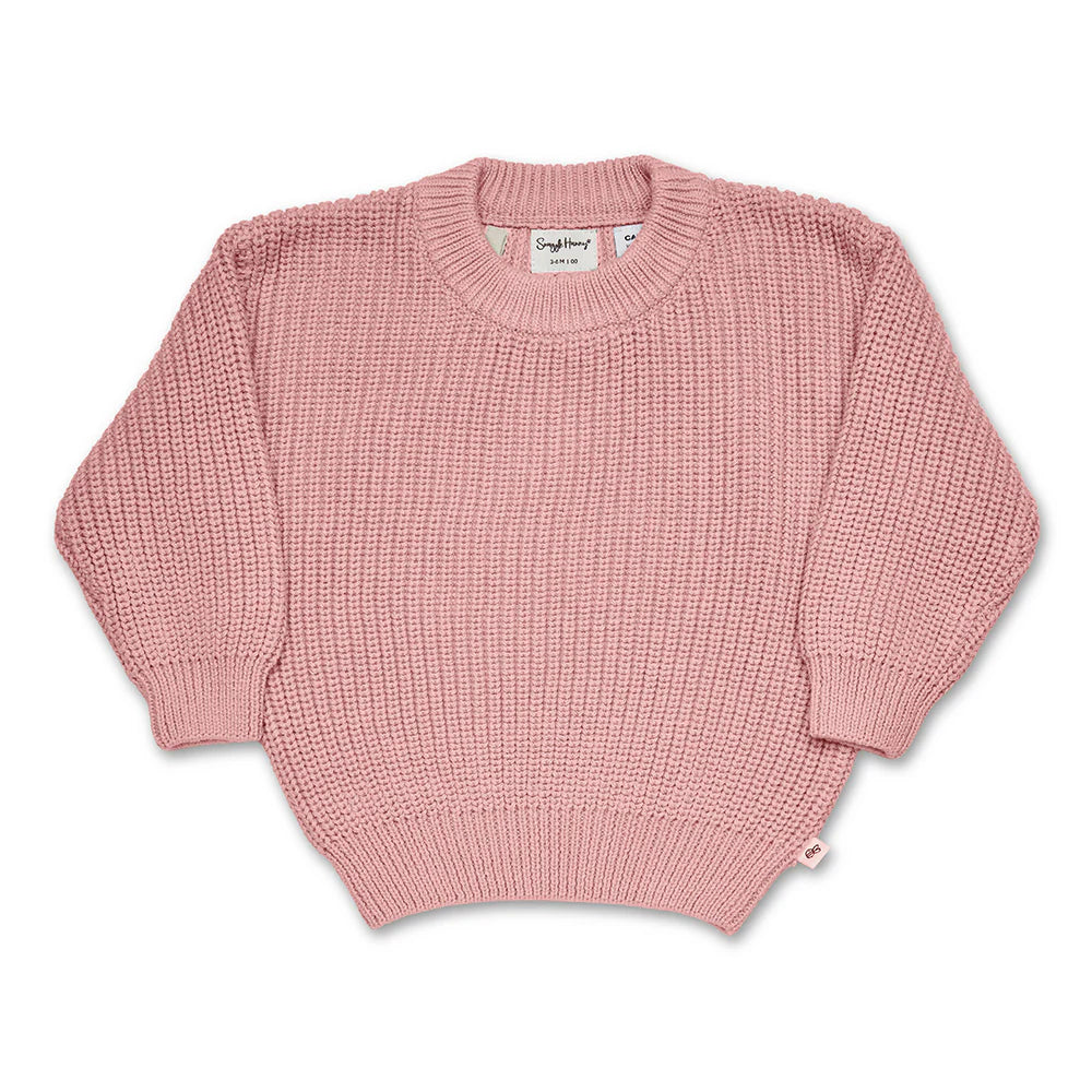Snuggle Hunny Oversized Cotton Knit Jumper - Rosa