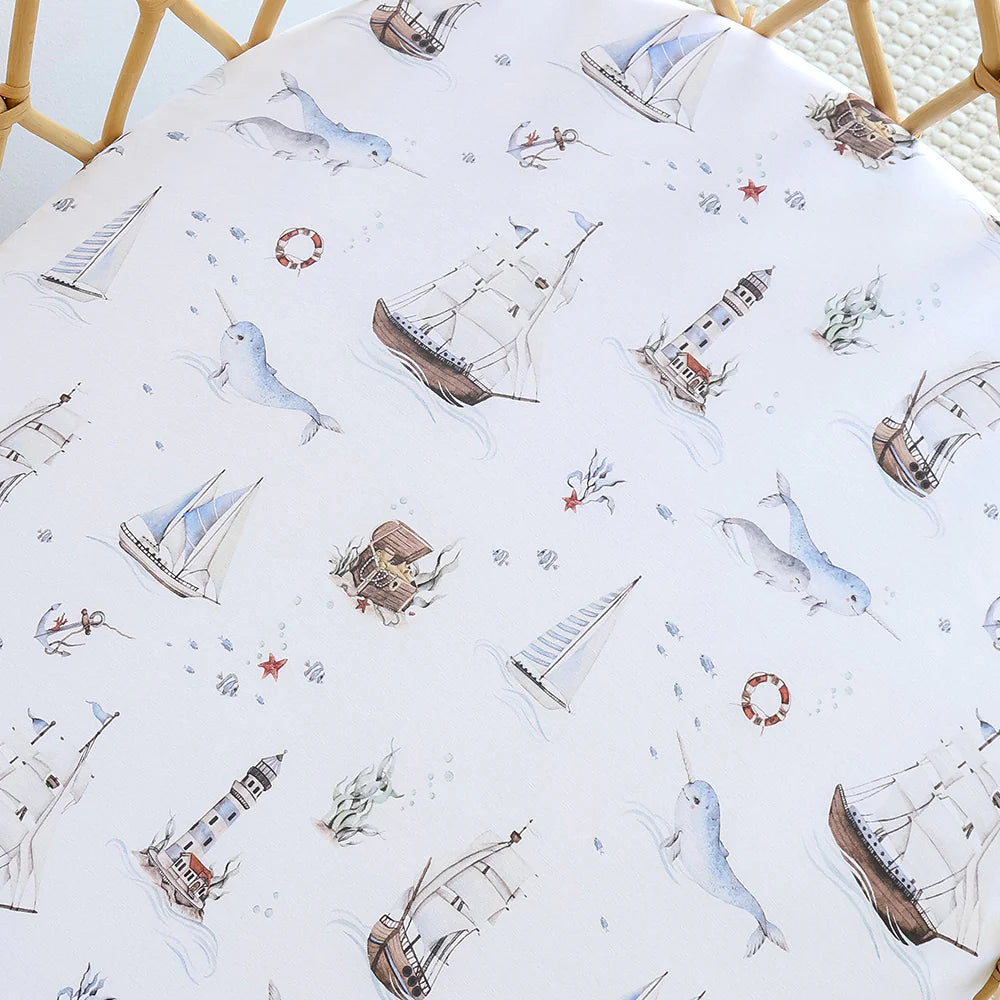 Snuggle Hunny Organic Bassinet Sheet / Change Pad Cover - Set Sail