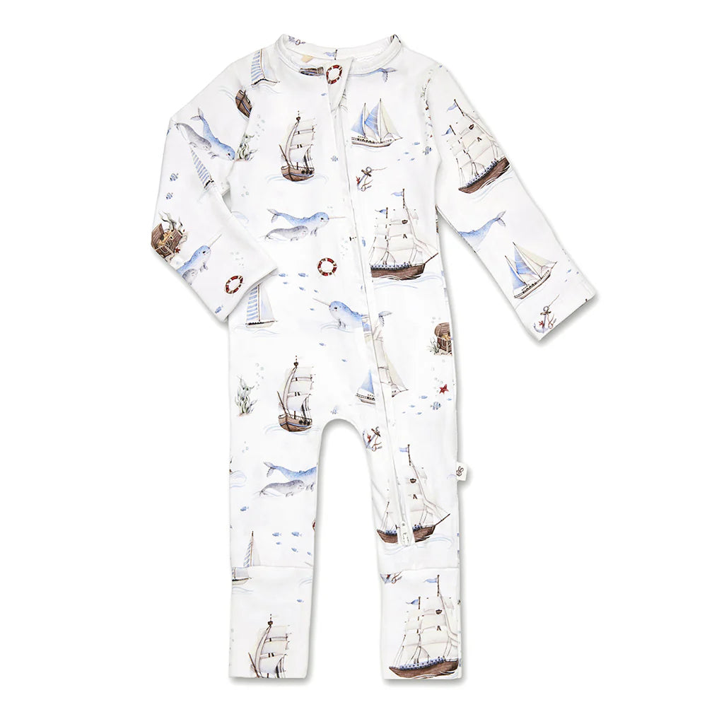 Snuggle Hunny Organic Convertible Romper - Set Sail