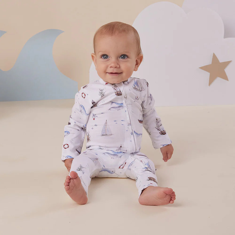Snuggle Hunny Organic Convertible Romper - Set Sail