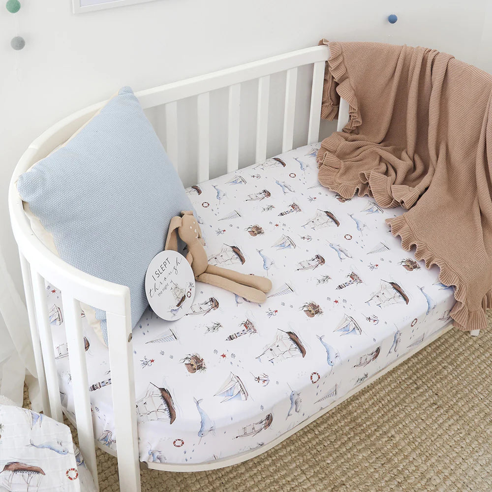 Snuggle Hunny Organic Fitted Cot Sheet - Set Sail