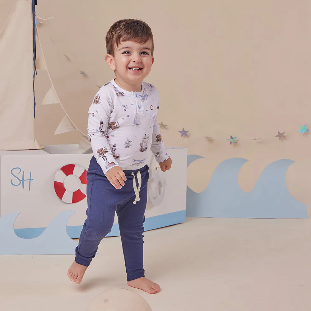 Snuggle Hunny Long Sleeve Organic Bodysuit - Set Sail