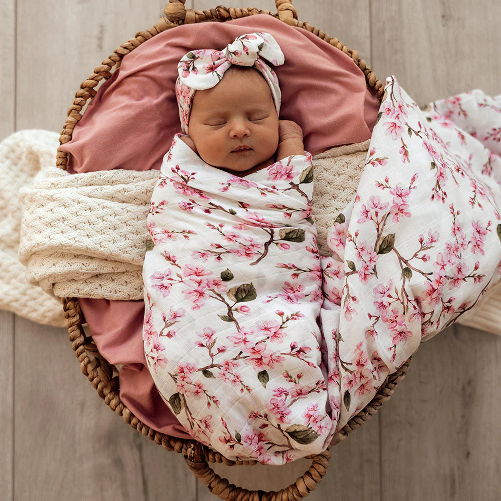 Snuggle Hunny Muslin Wrap - Cherry Blossom