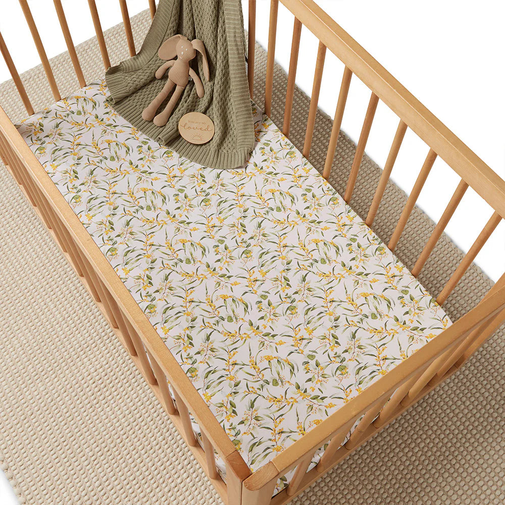 Snuggle Hunny Organic Cot Sheet - Golden Wattle