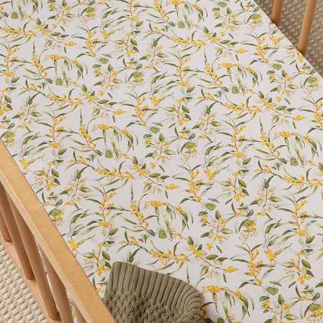 Snuggle Hunny Organic Cot Sheet - Golden Wattle