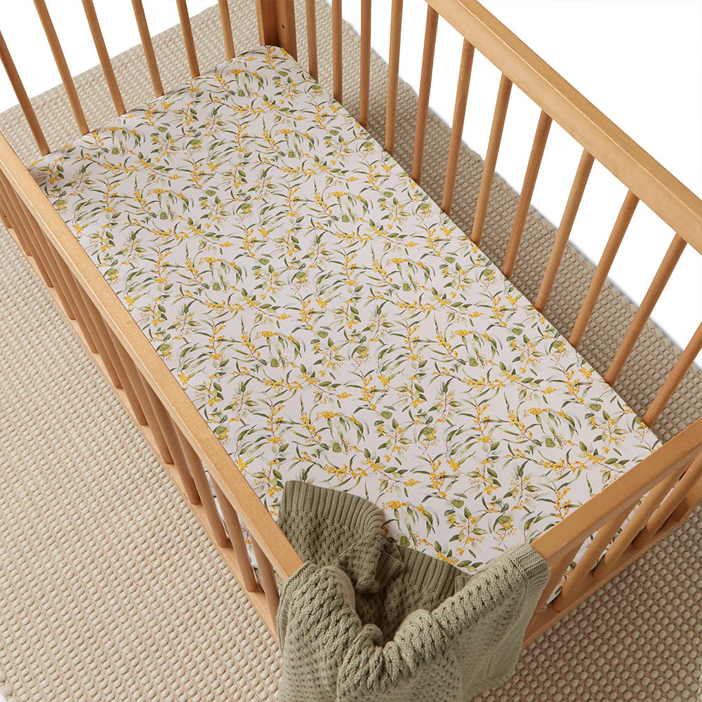 Snuggle Hunny Organic Cot Sheet - Golden Wattle