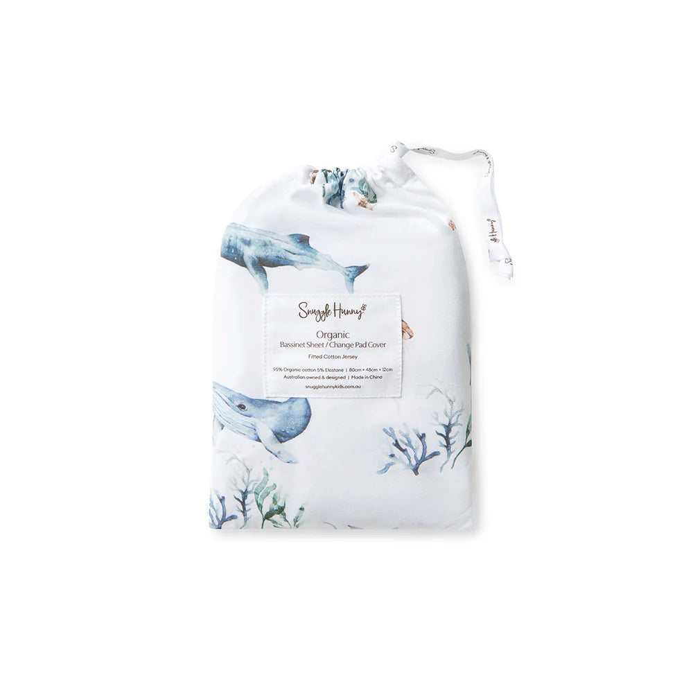 Snuggle Hunny Organic Bassinet Sheet / Change Pad Cover - Ocean