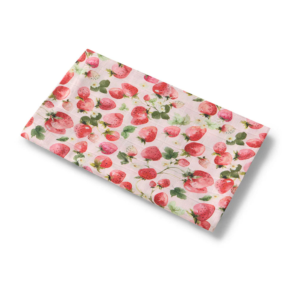 Snuggle Hunny Organic Muslin Wrap - Strawberry
