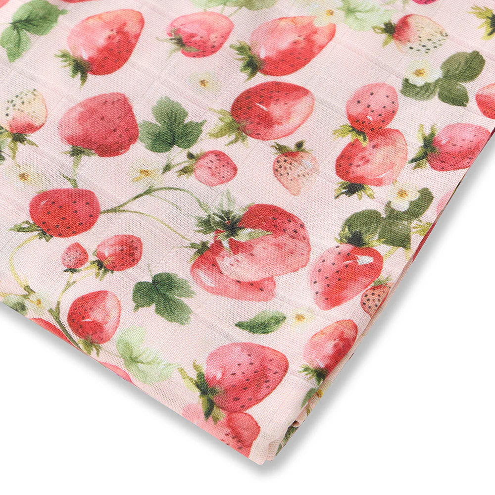 Snuggle Hunny Organic Muslin Wrap - Strawberry