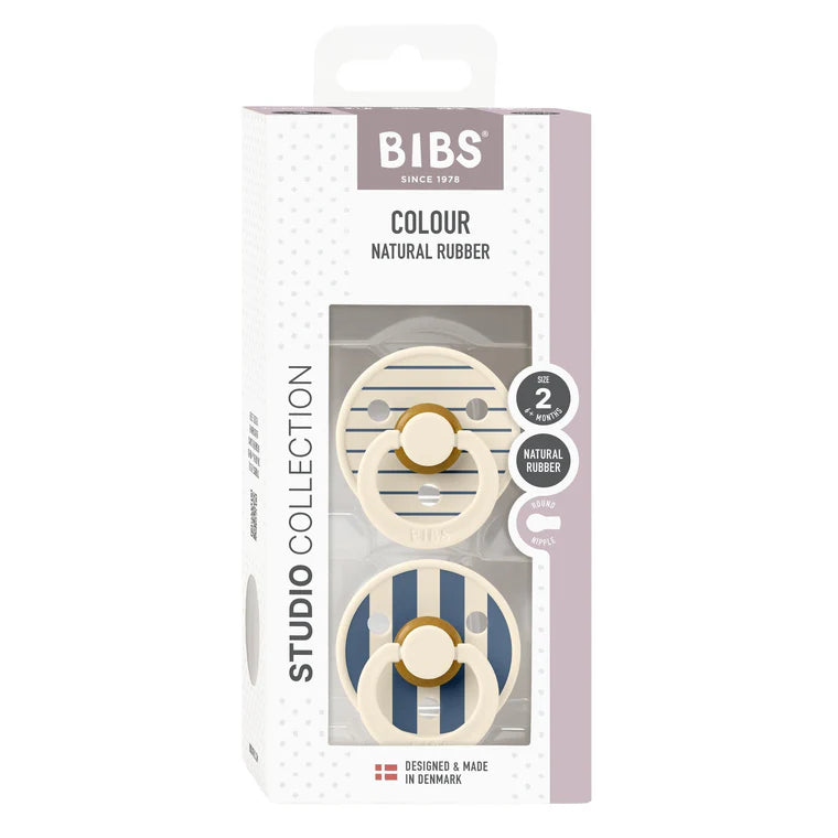 BIBS Pacifier Studio Collection - Pin Ivory Steel Blue