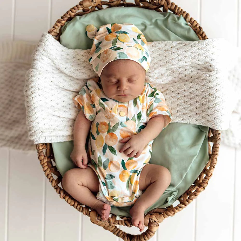 Snuggle Hunny Sunny Citrus Short Sleeve Organic Bodysuit