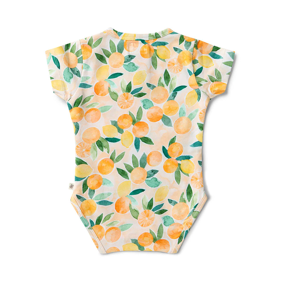 Snuggle Hunny Sunny Citrus Short Sleeve Organic Bodysuit