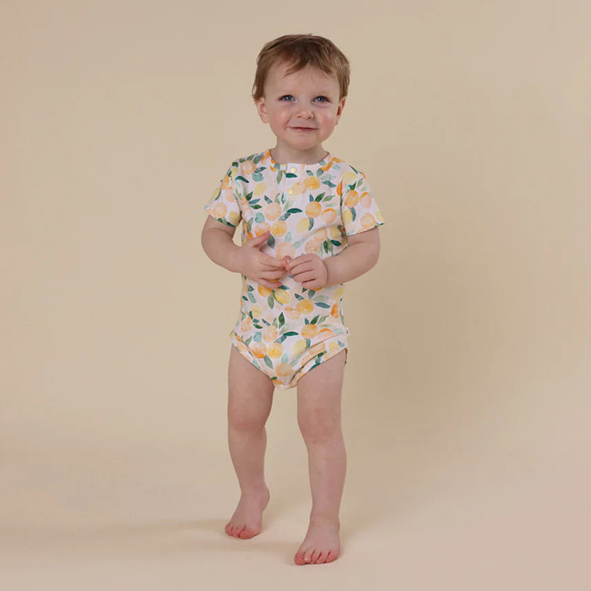 Snuggle Hunny Sunny Citrus Short Sleeve Organic Bodysuit