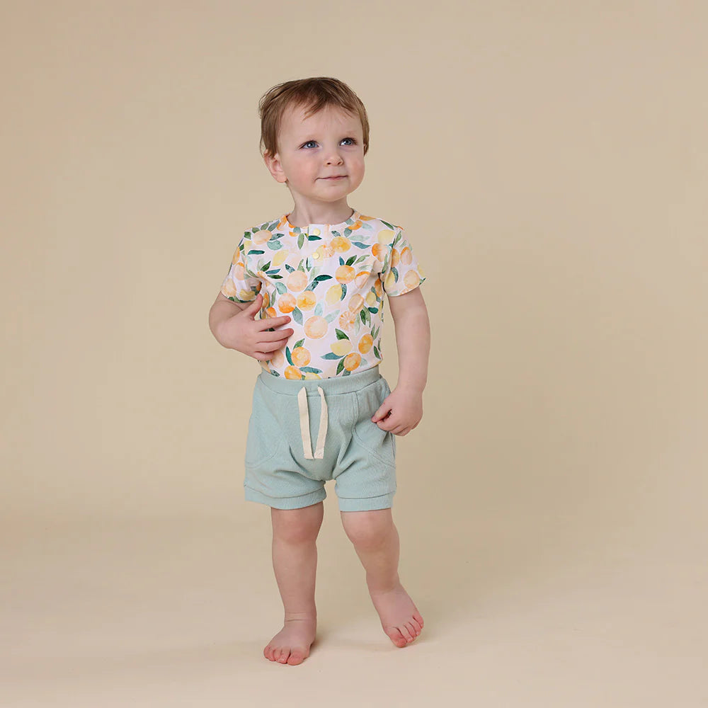 Snuggle Hunny Sunny Citrus Short Sleeve Organic Bodysuit