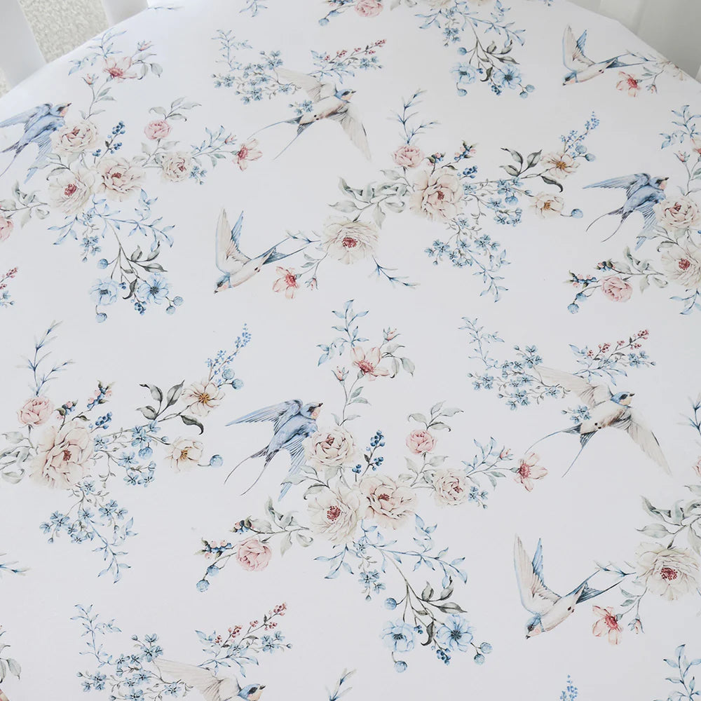 Snuggle Hunny Organic Fitted Cot Sheet - Sweet Swallows