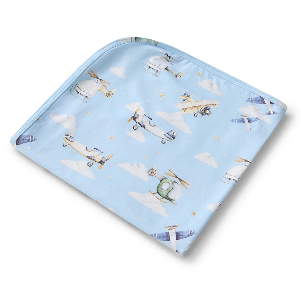 Snuggle Hunny Taking Flight Jersey Wrap + Beanie Set
