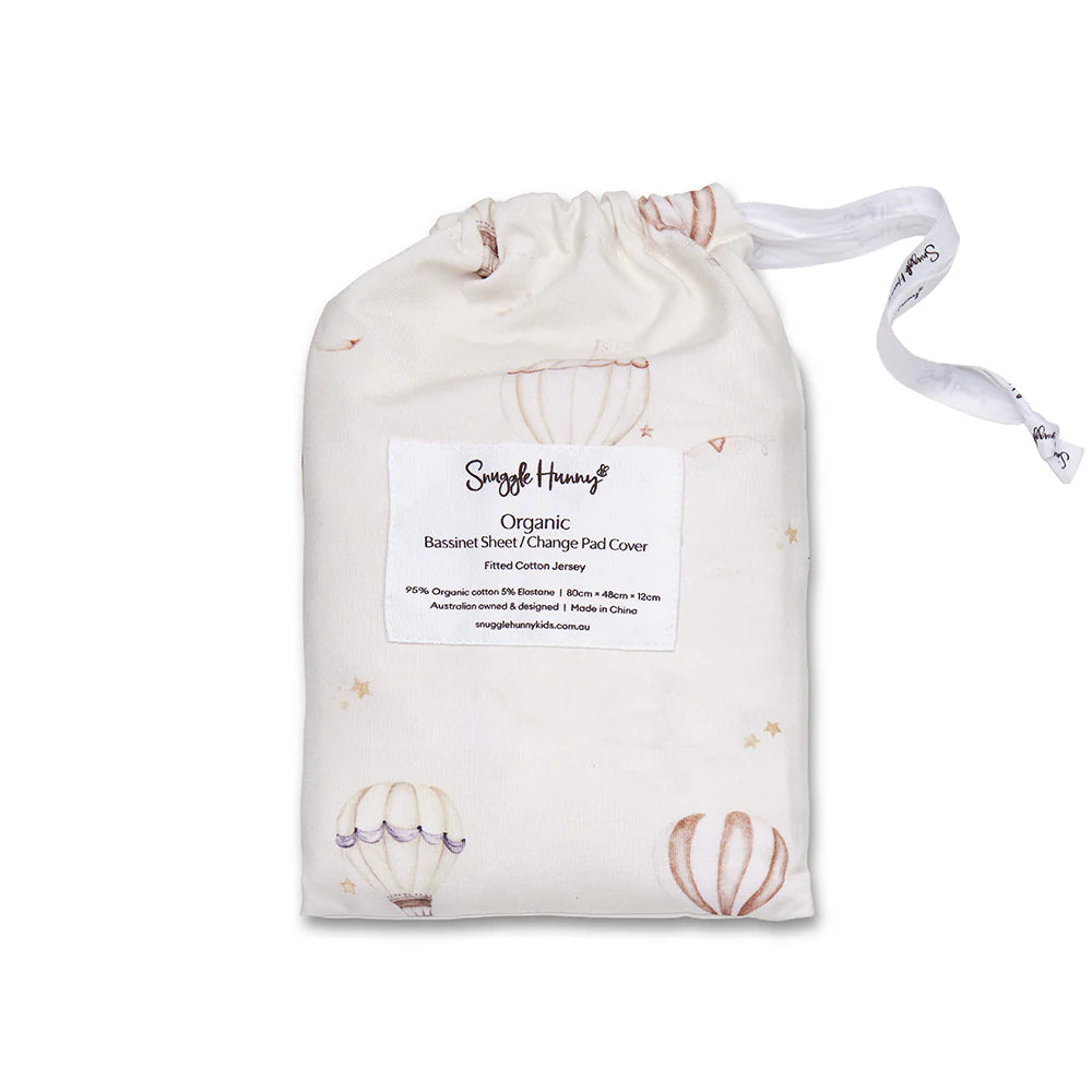 Snuggle Hunny Organic Bassinet Sheet / Change Pad Cover - Up & Away