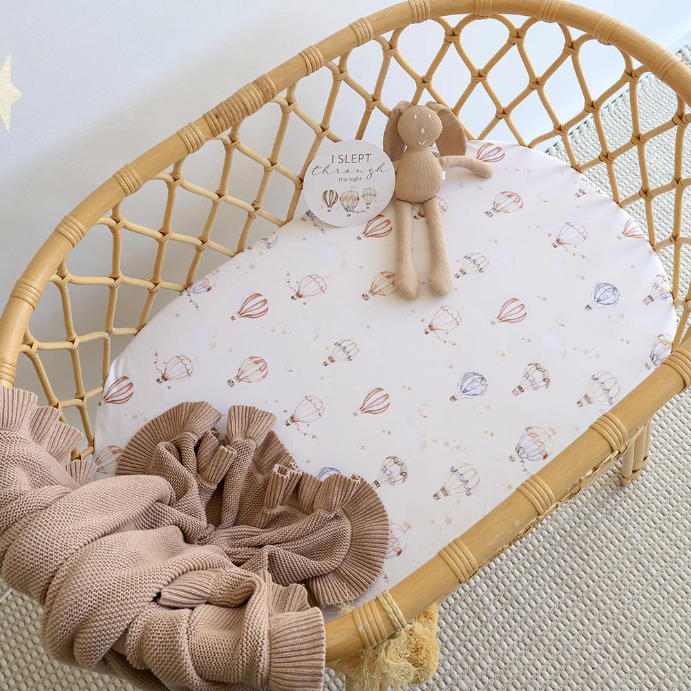 Snuggle Hunny Organic Bassinet Sheet / Change Pad Cover - Up & Away