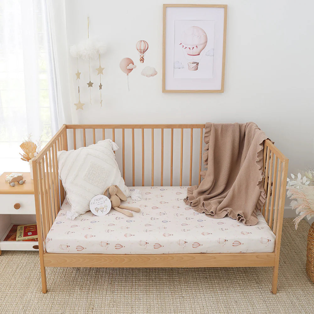 Snuggle Hunny Organic Fitted Cot Sheet - Up & Away