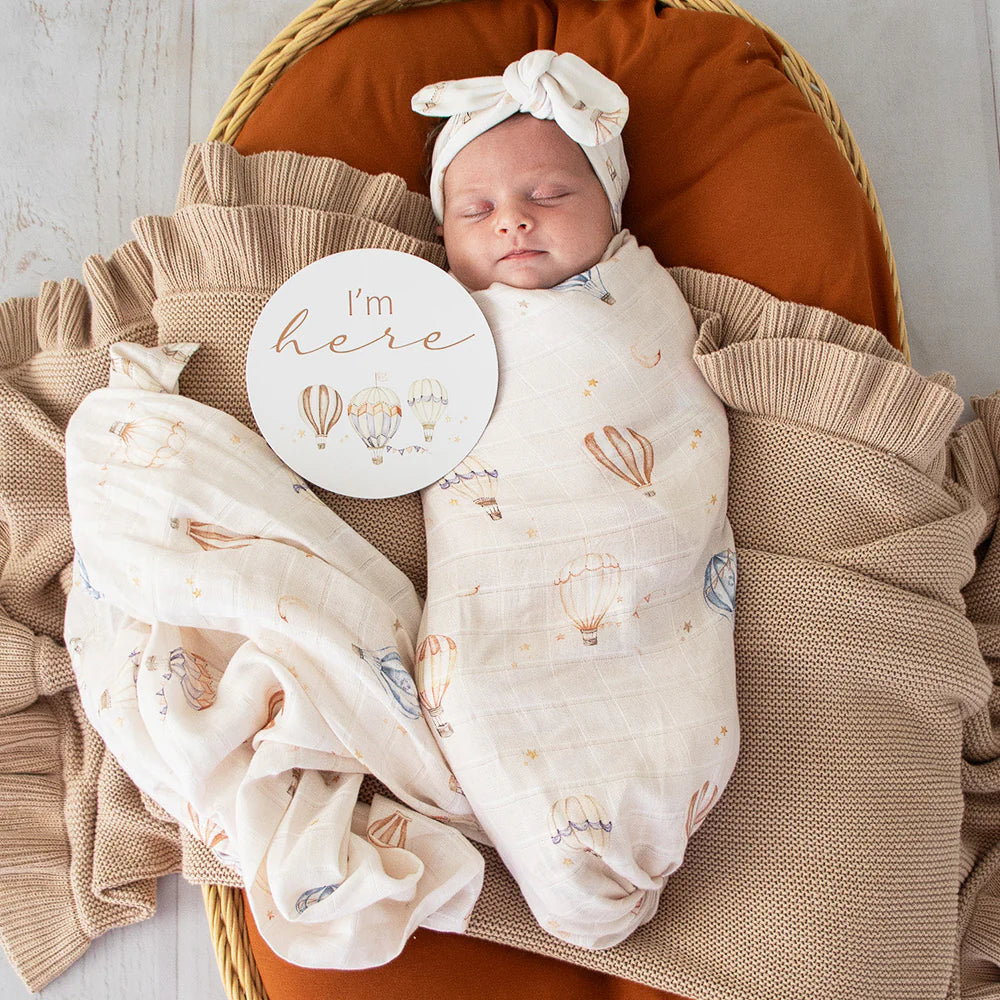 Snuggle Hunny Organic Muslin Wrap - Up & Away