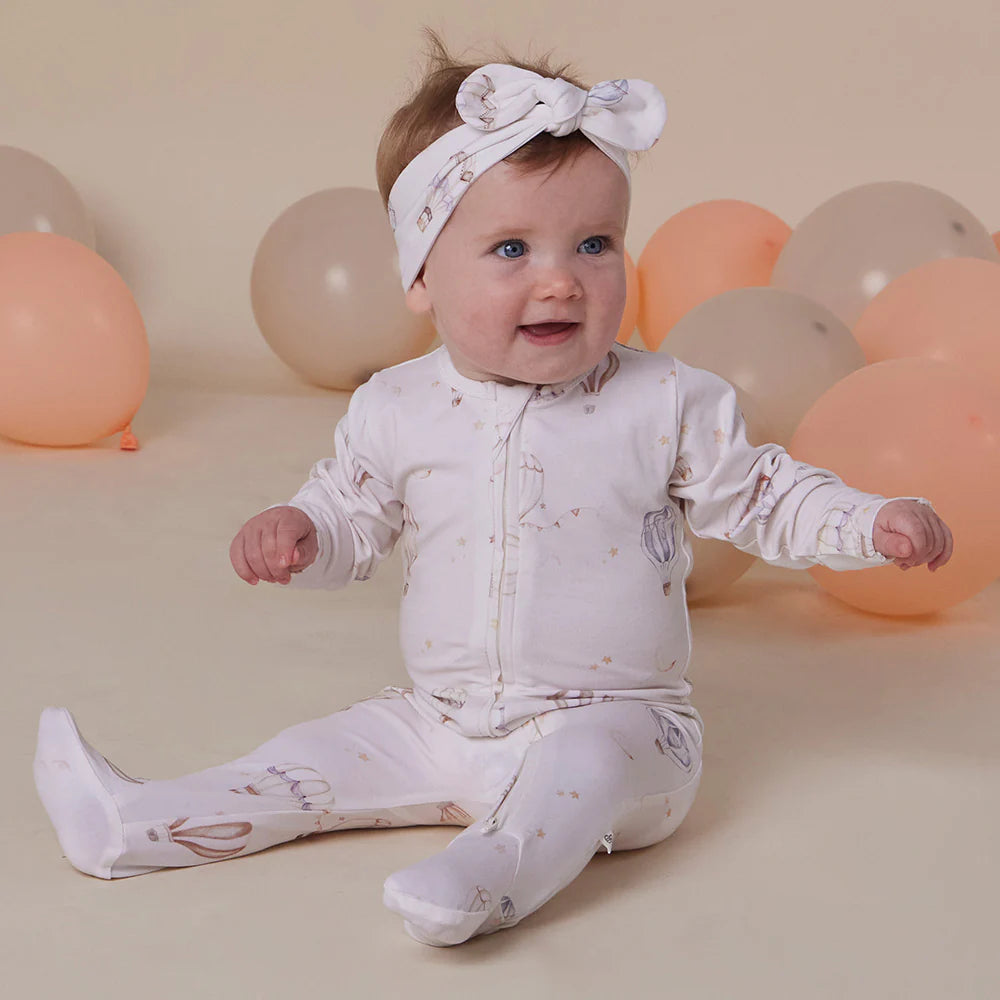 Snuggle Hunny Organic Sleepsuit Zip Footie - Up & Away