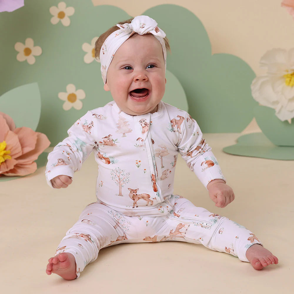 Snuggle Hunny Organic Convertible Romper - Woodland Tales
